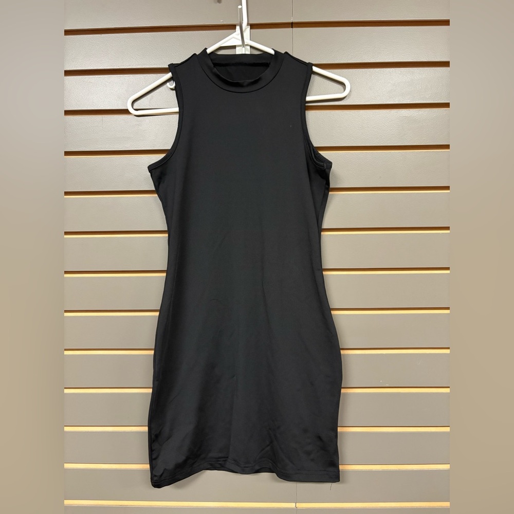 SHEIN Black Bodycon Mini Dress Crew Neck Sleeveless, size S petite